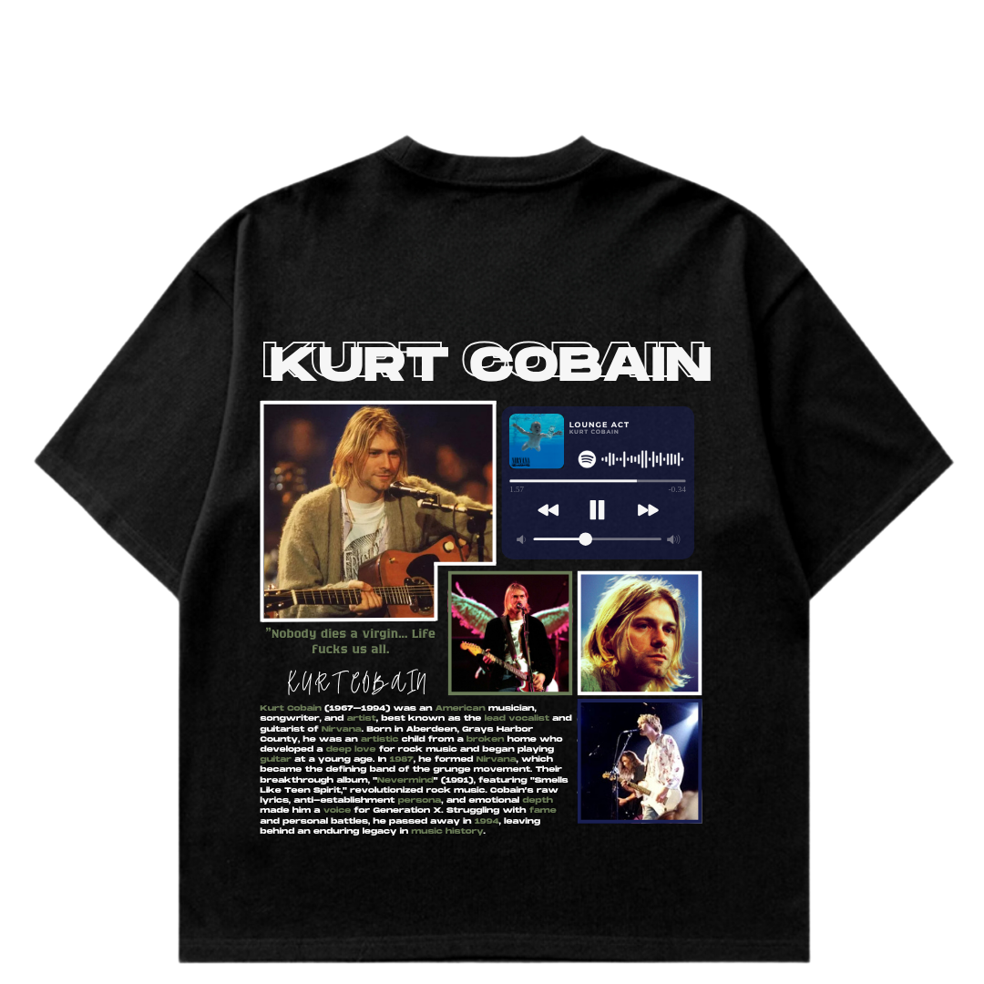 VISTELLA™ Kişiye Özel Oversize Kurt Cobain T-shirt