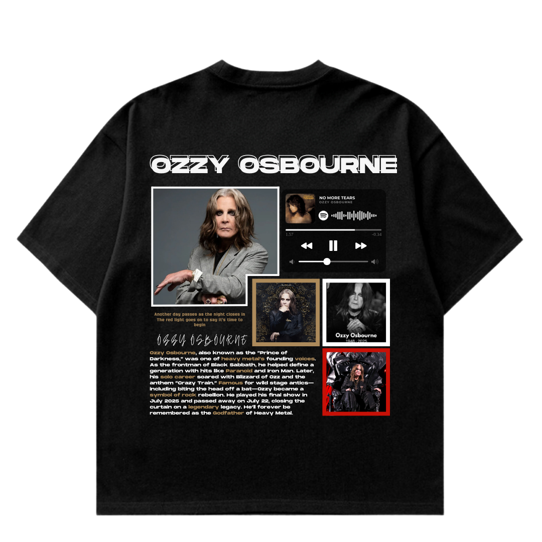 VISTELLA™ Kişiye Özel Oversize Ozzy Osbourne T-shirt