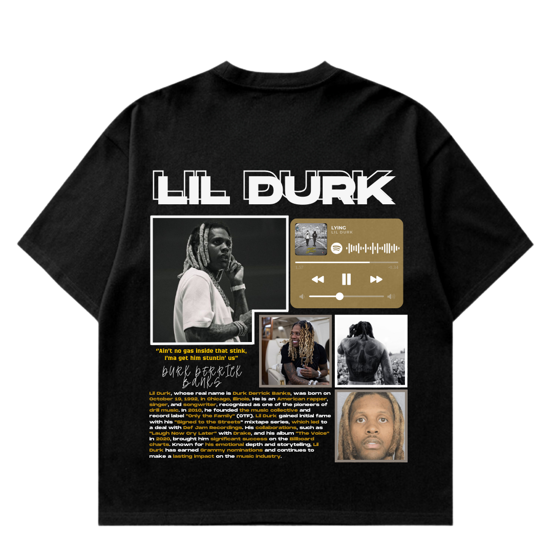 VISTELLA™ Kişiye Özel Oversize Lil Durk T-shirt