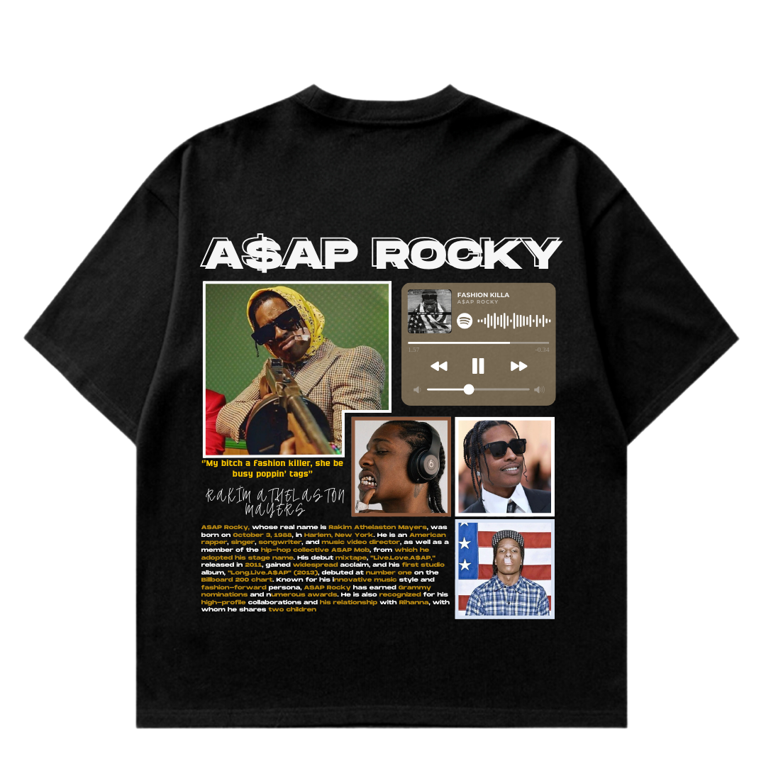 VISTELLA™ Kişiye Özel Oversize Asap Rocky T-shirt
