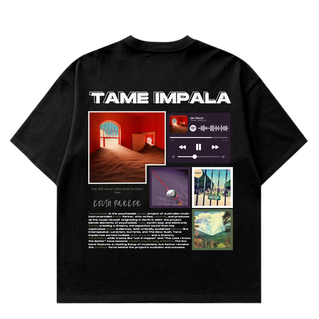 VISTELLA™ Kişiye Özel Oversize Tame Impala T-shirt