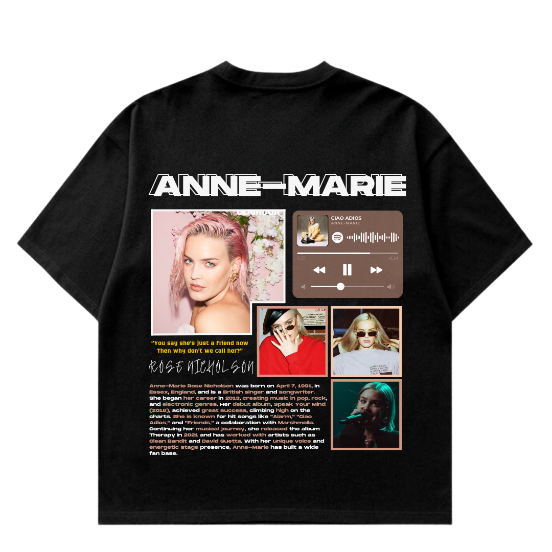 VISTELLA™ Kişiye Özel Oversize Anne Marie T-shirt
