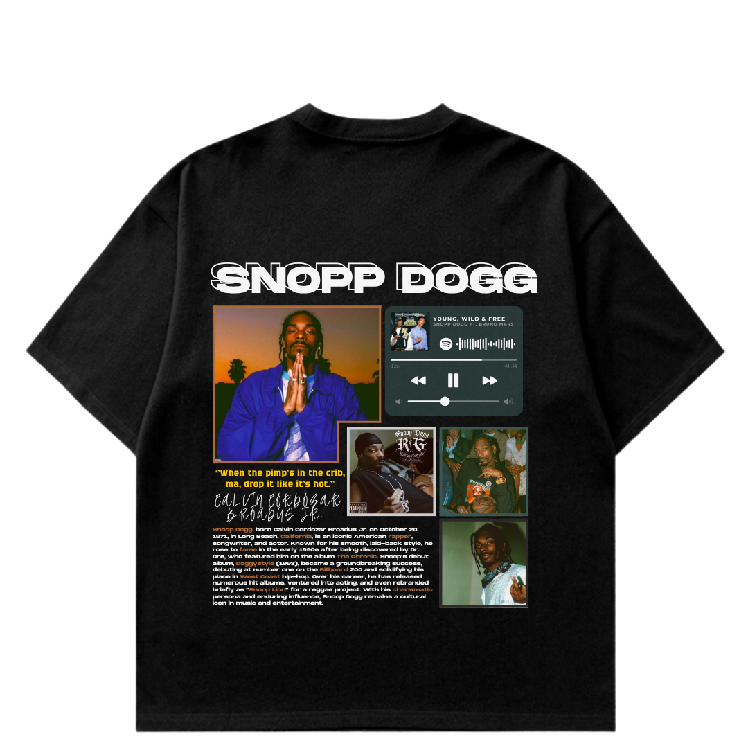 VISTELLA™ Kişiye Özel Oversize Snopp Dogg T-shirt