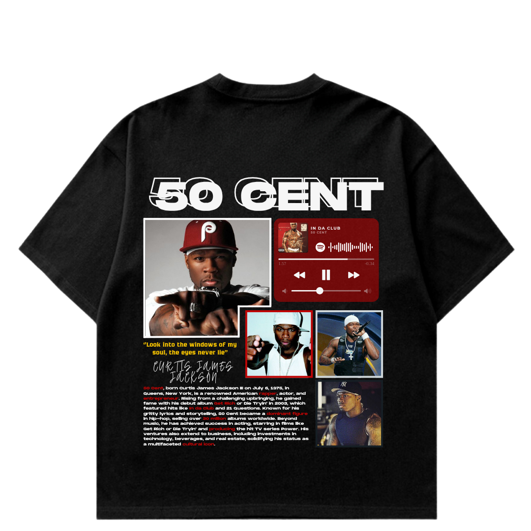 VISTELLA™ Kişiye Özel Oversize 50 Cent T-shirt