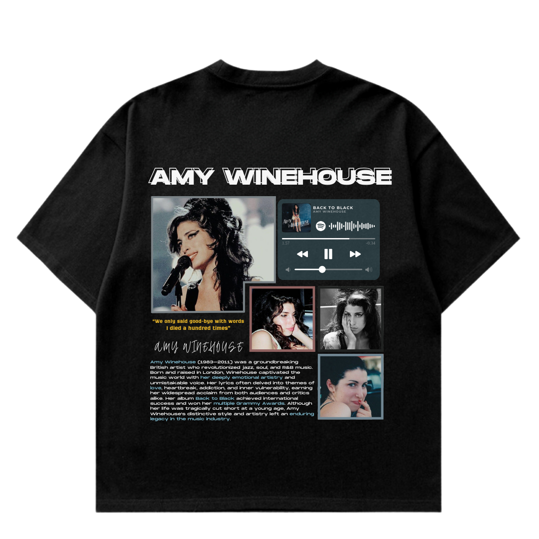 VISTELLA™ Kişiye Özel Oversize Amy Winehouse T-shirt