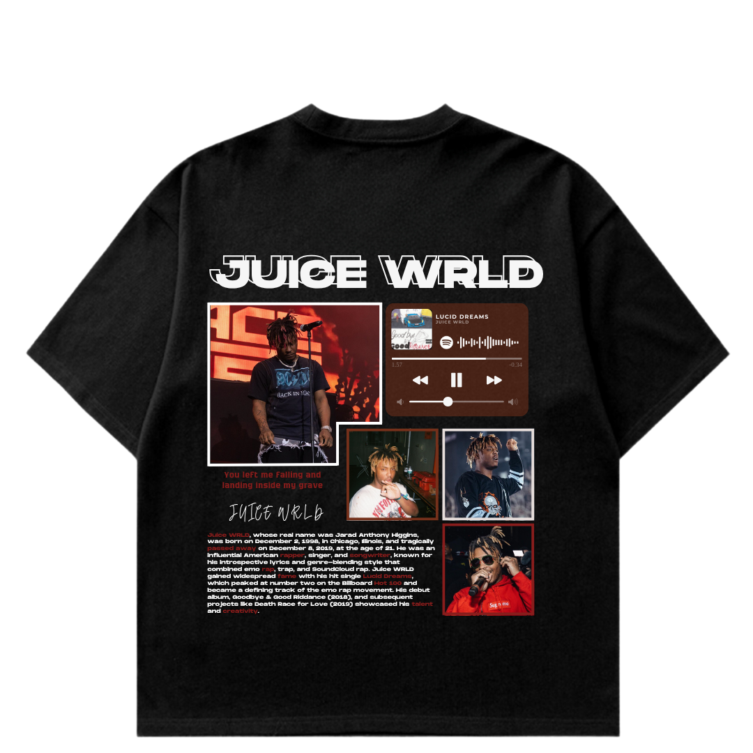 VISTELLA™ Kişiye Özel Oversize Juice Wrld T-shirt