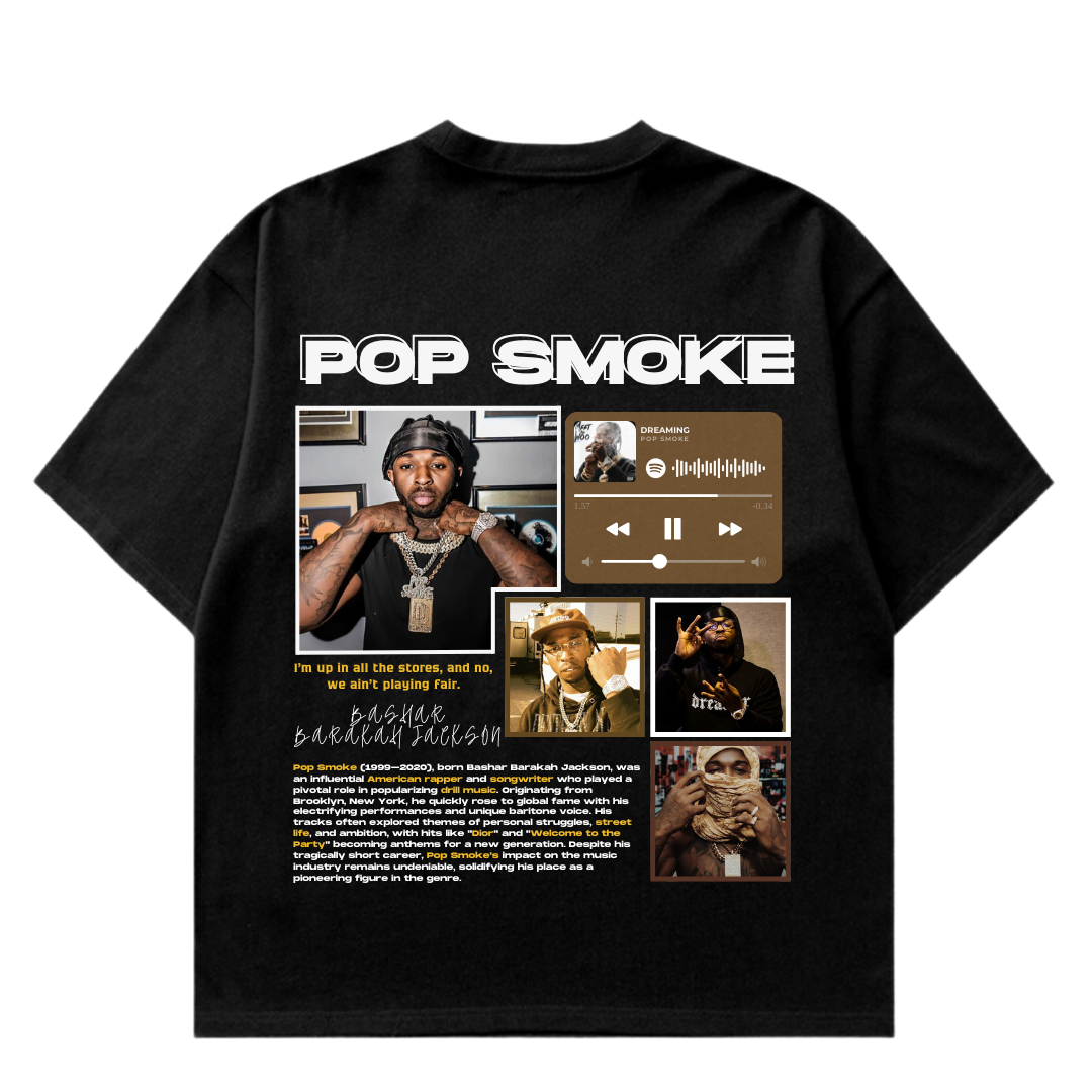 VISTELLA™ Kişiye Özel Oversize Pop Smoke T-shirt