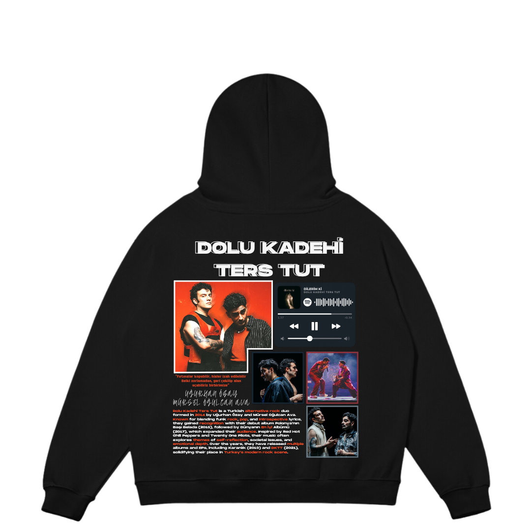 VISTELLA™ Kişiye Özel Oversize Dolu Kadehi Ters Tut Hoodie