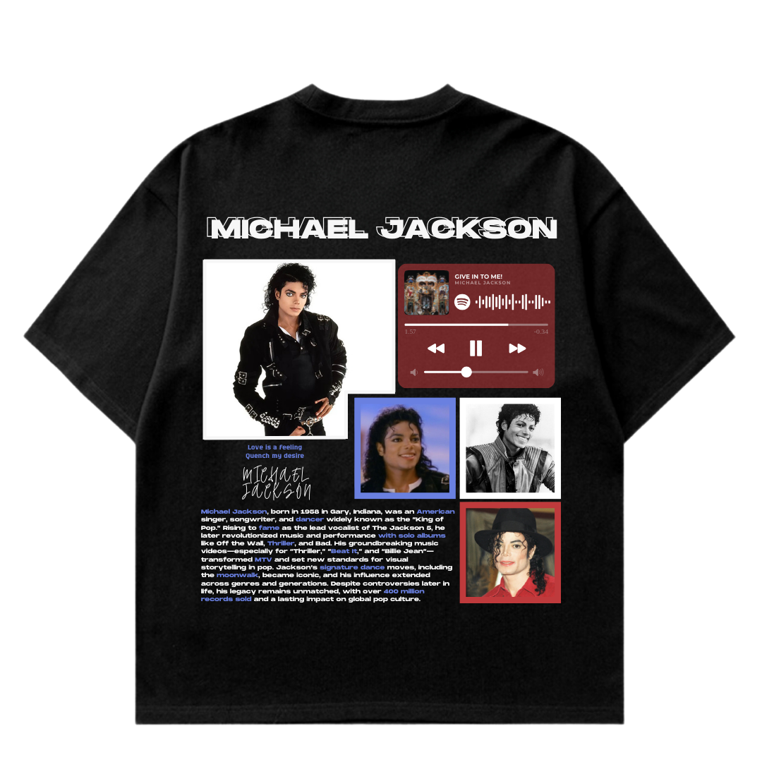 VISTELLA™ Kişiye Özel Oversize Michael Jackson T-shirt