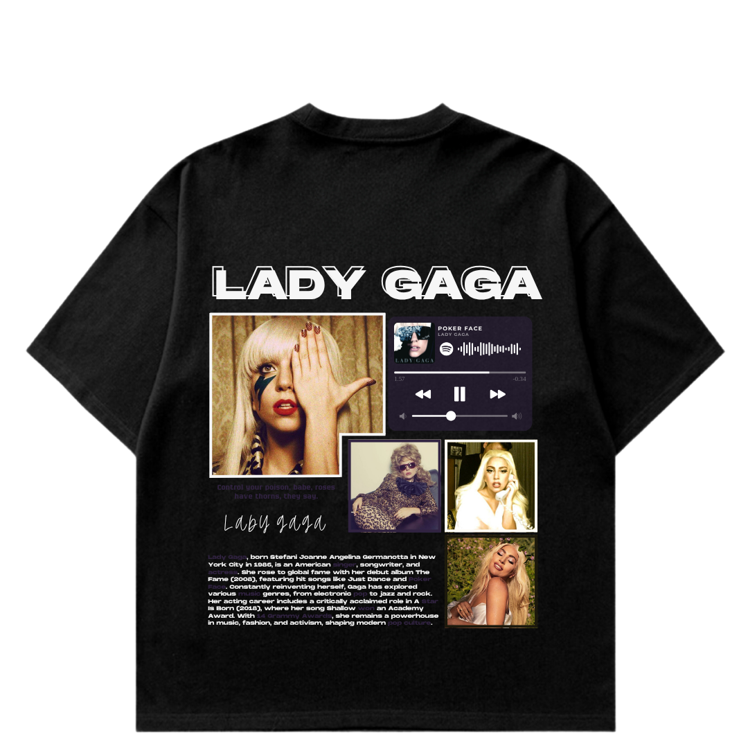 VISTELLA™ Kişiye Özel Oversize Lady Gaga T-shirt