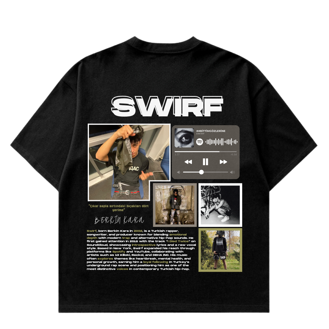 VISTELLA™ Kişiye Özel Oversize Swirf T-shirt