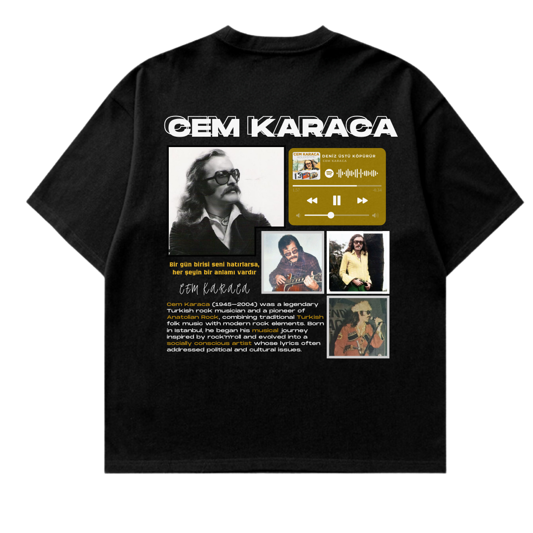 VISTELLA™ Kişiye Özel Oversize Cem Karaca T-shirt