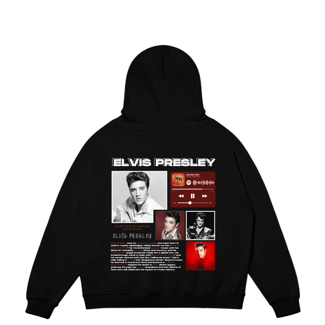 VISTELLA™ Kişiye Özel Oversize Elvis Presley Hoodie