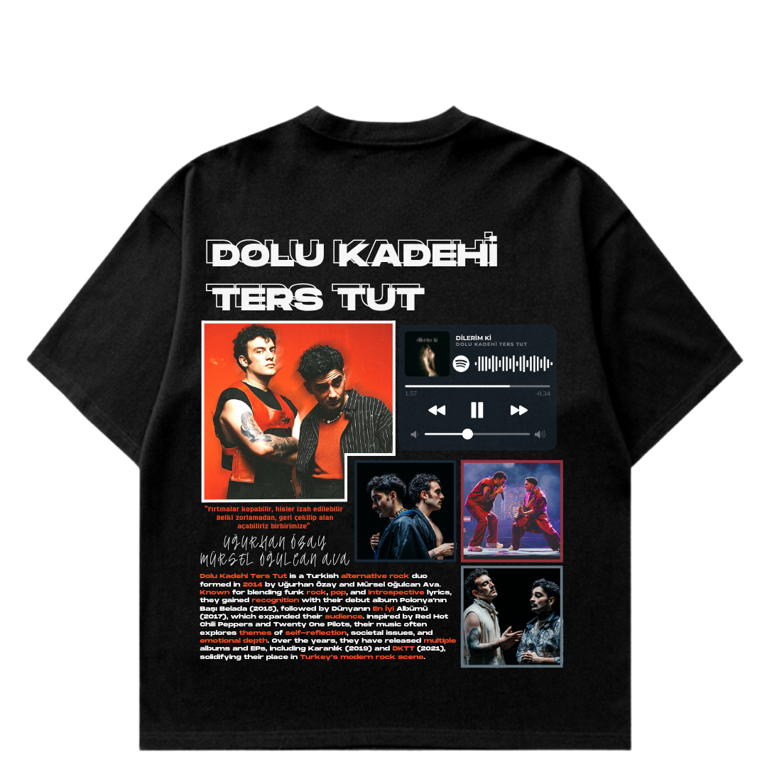 VISTELLA™ Kişiye Özel Oversize Dolu Kadehi Ters Tut T-shirt