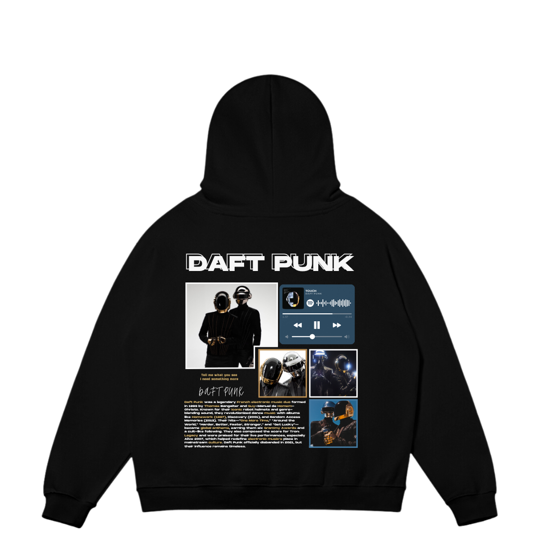 VISTELLA™ Kişiye Özel Oversize Daft Punk Hoodie