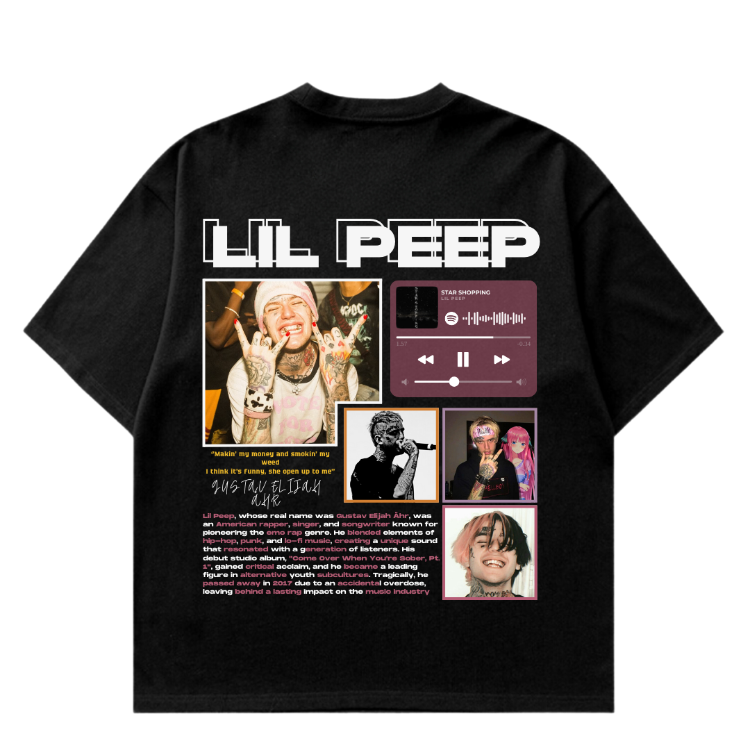VISTELLA™ Kişiye Özel Oversize Lil Peep T-shirt