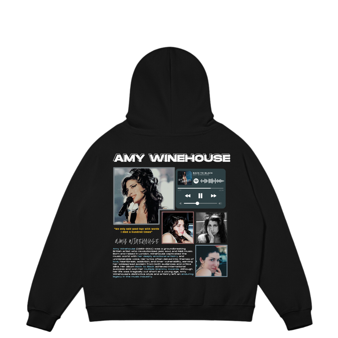 VISTELLA™ Kişiye Özel Oversize Amy Winehouse Hoodie