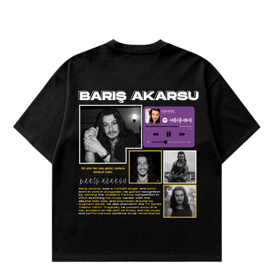 VISTELLA™ Kişiye Özel Oversize Barış Akarsu T-shirt