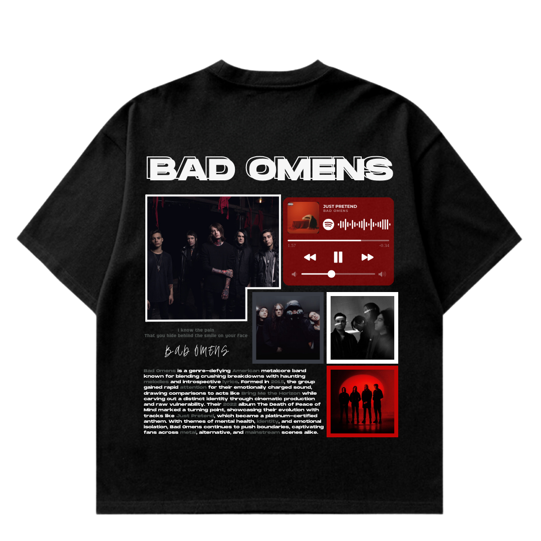 VISTELLA™ Kişiye Özel Oversize Bad Omens T-shirt