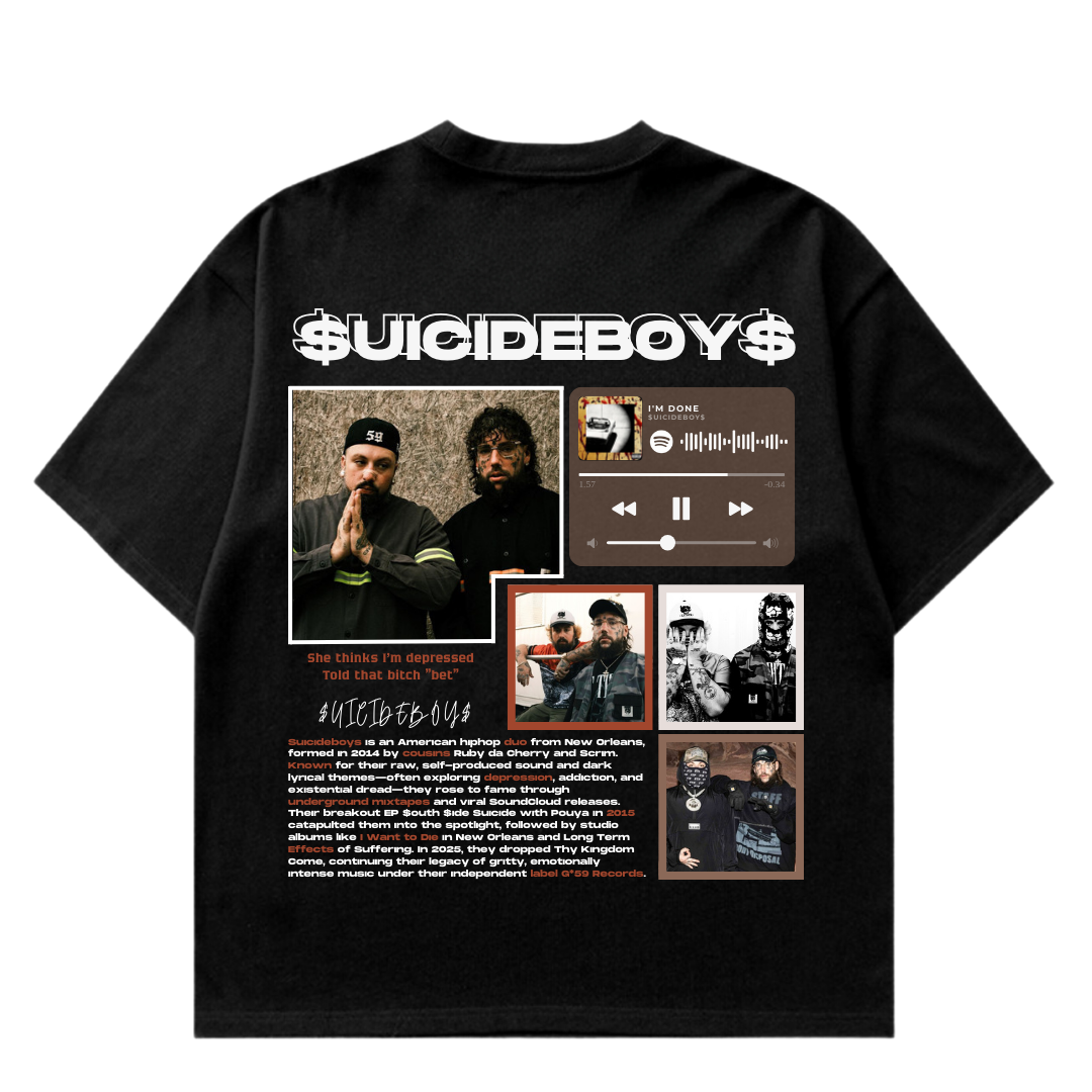 VISTELLA™ Kişiye Özel Oversize $uicideboy$ T-shirt
