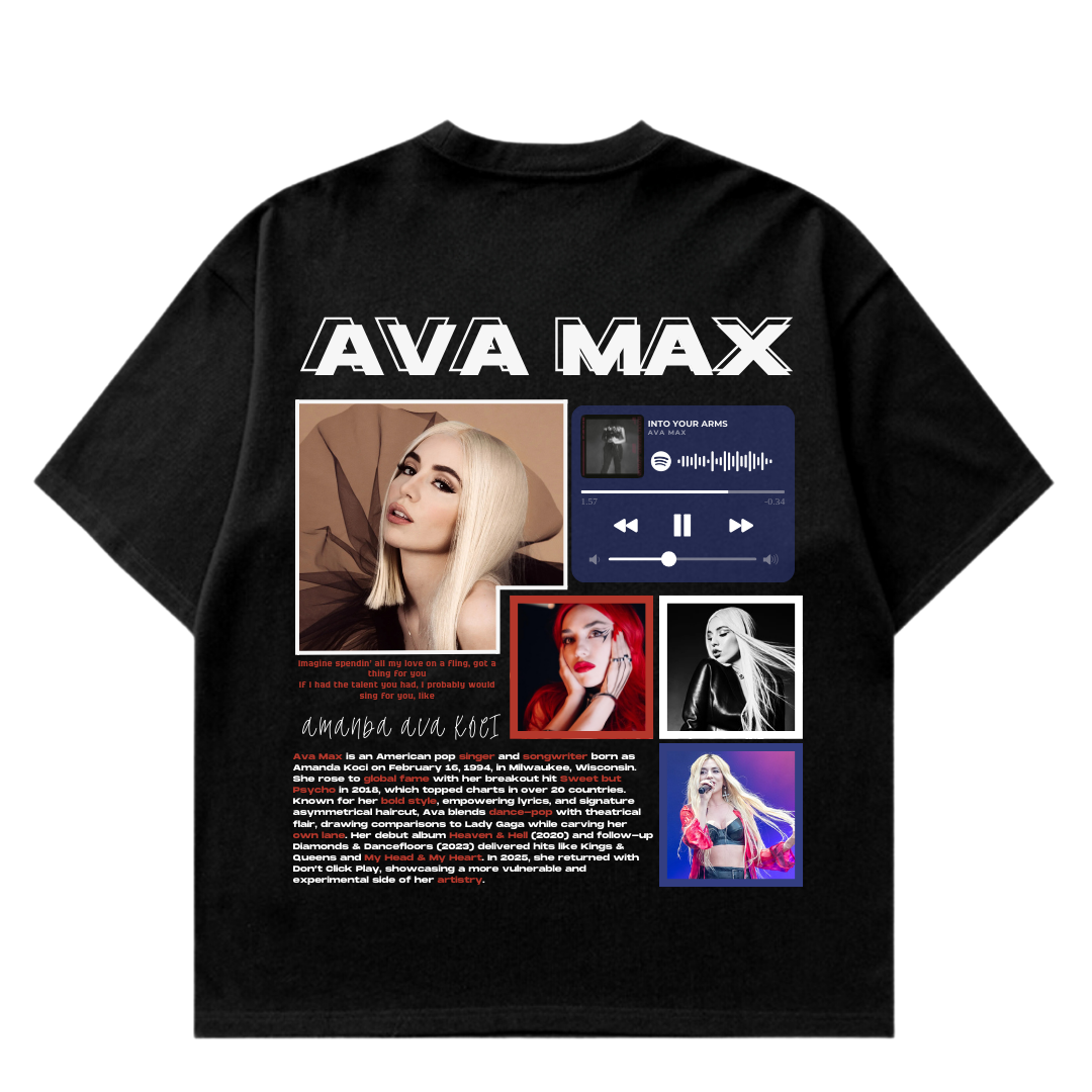 VISTELLA™ Kişiye Özel Oversize Ava Max T-shirt