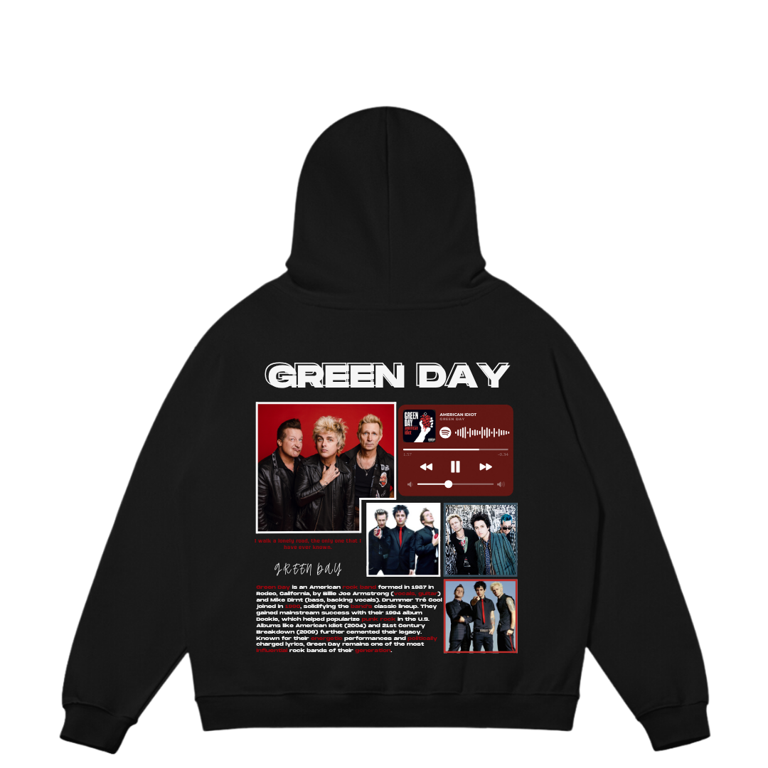 VISTELLA™ Kişiye Özel Oversize Green Day Hoodie