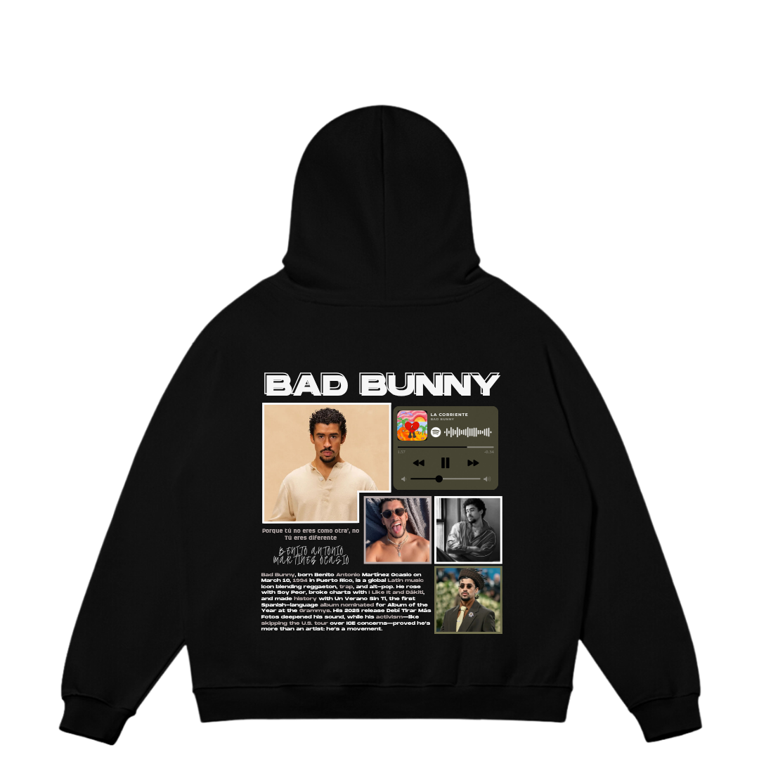 VISTELLA™ Kişiye Özel Oversize Bad Bunny Hoodie