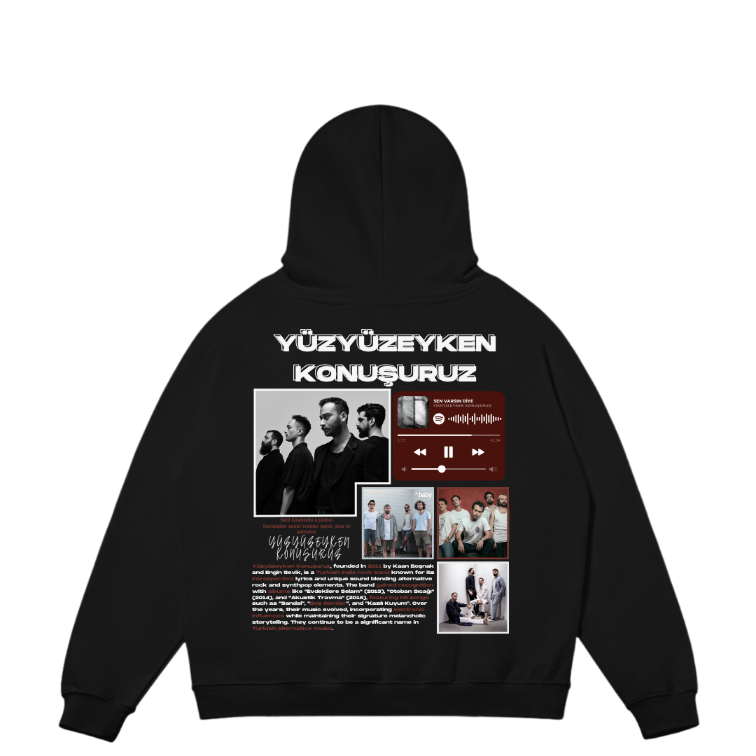 VISTELLA™ Kişiye Özel Oversize Yüzyüzeyken Konuşuruz Hoodie