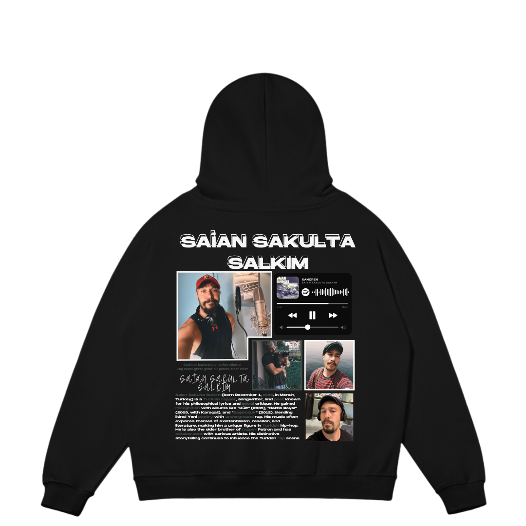 VISTELLA™ Kişiye Özel Oversize Saian Sakulta Salkım Hoodie