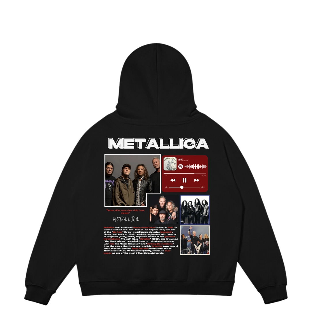 VISTELLA™ Kişiye Özel Oversize Metallica Hoodie