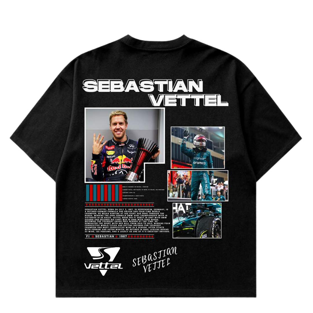VISTELLA™ Kişiye Özel Oversize Sebastian Vettel T-shirt