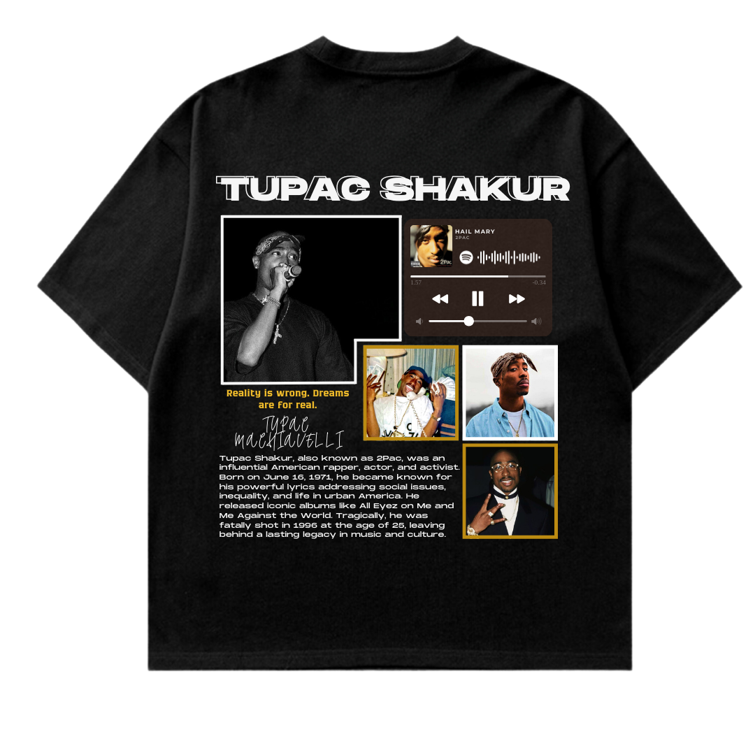 VISTELLA™ Kişiye Özel Oversize Tupac T-shirt