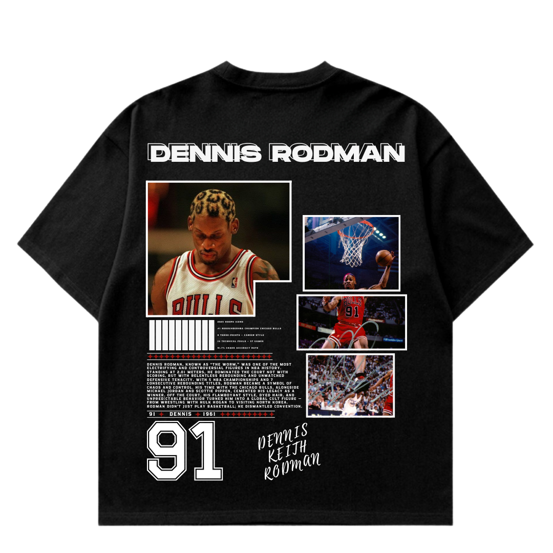 VISTELLA™ Kişiye Özel Oversize Dennis Rodman T-shirt