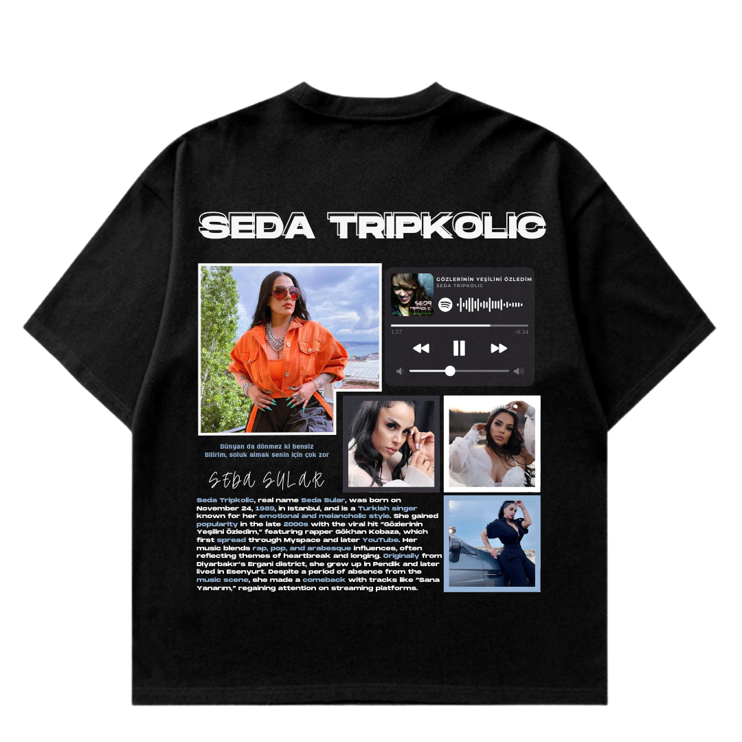 VISTELLA™ Kişiye Özel Oversize Seda Tripkolic T-shirt