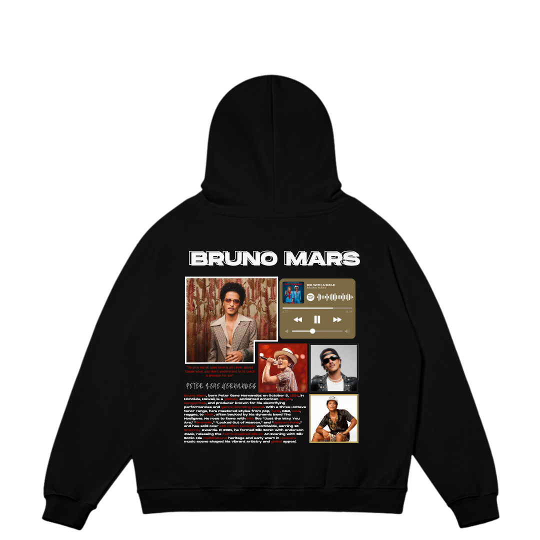 VISTELLA™ Kişiye Özel Oversize Bruno Mars Hoodie