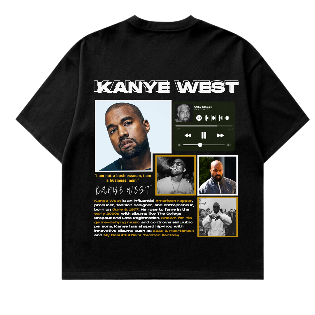 VISTELLA™ Kişiye Özel Oversize Kanye West T-shirt