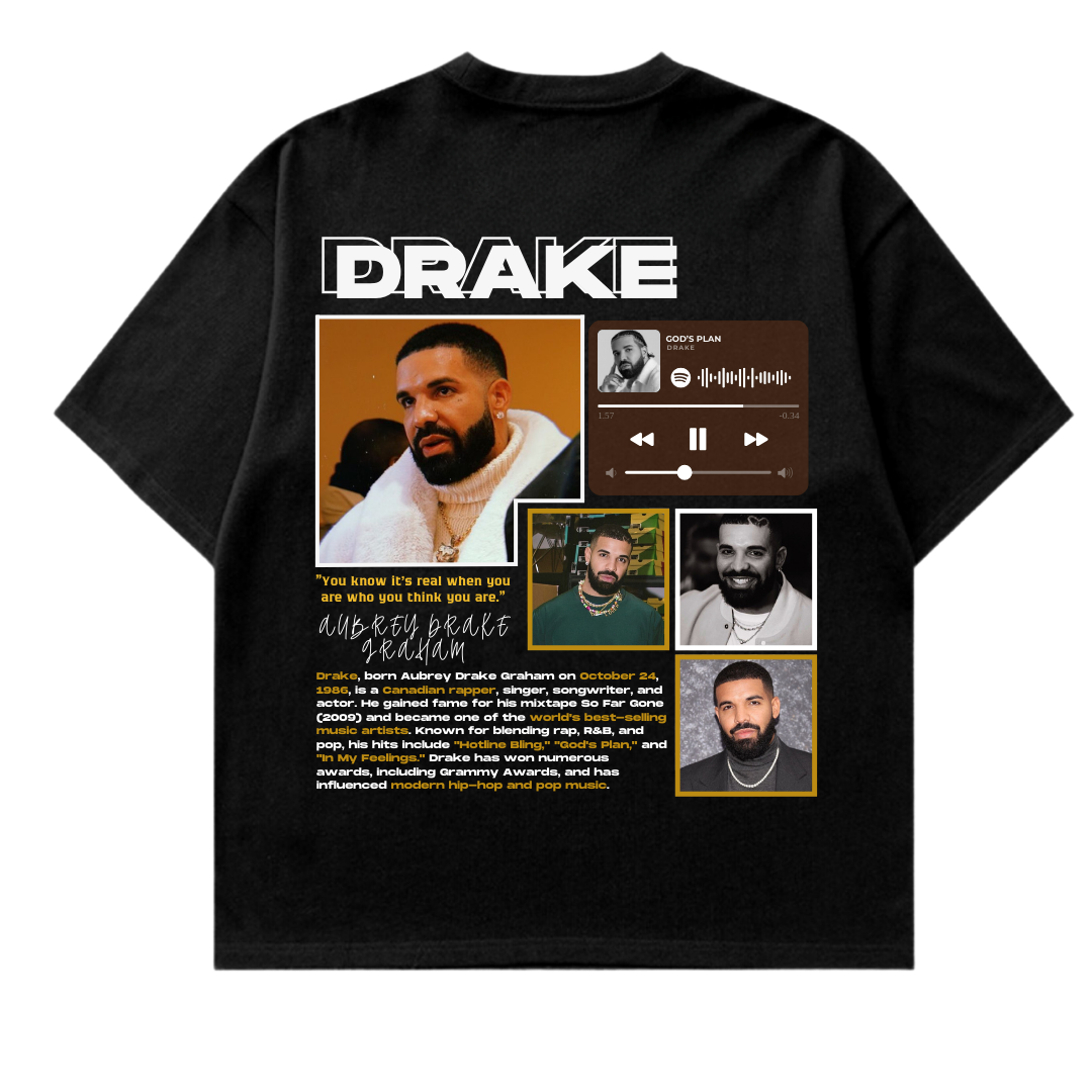 VISTELLA™ Kişiye Özel Oversize Drake T-shirt
