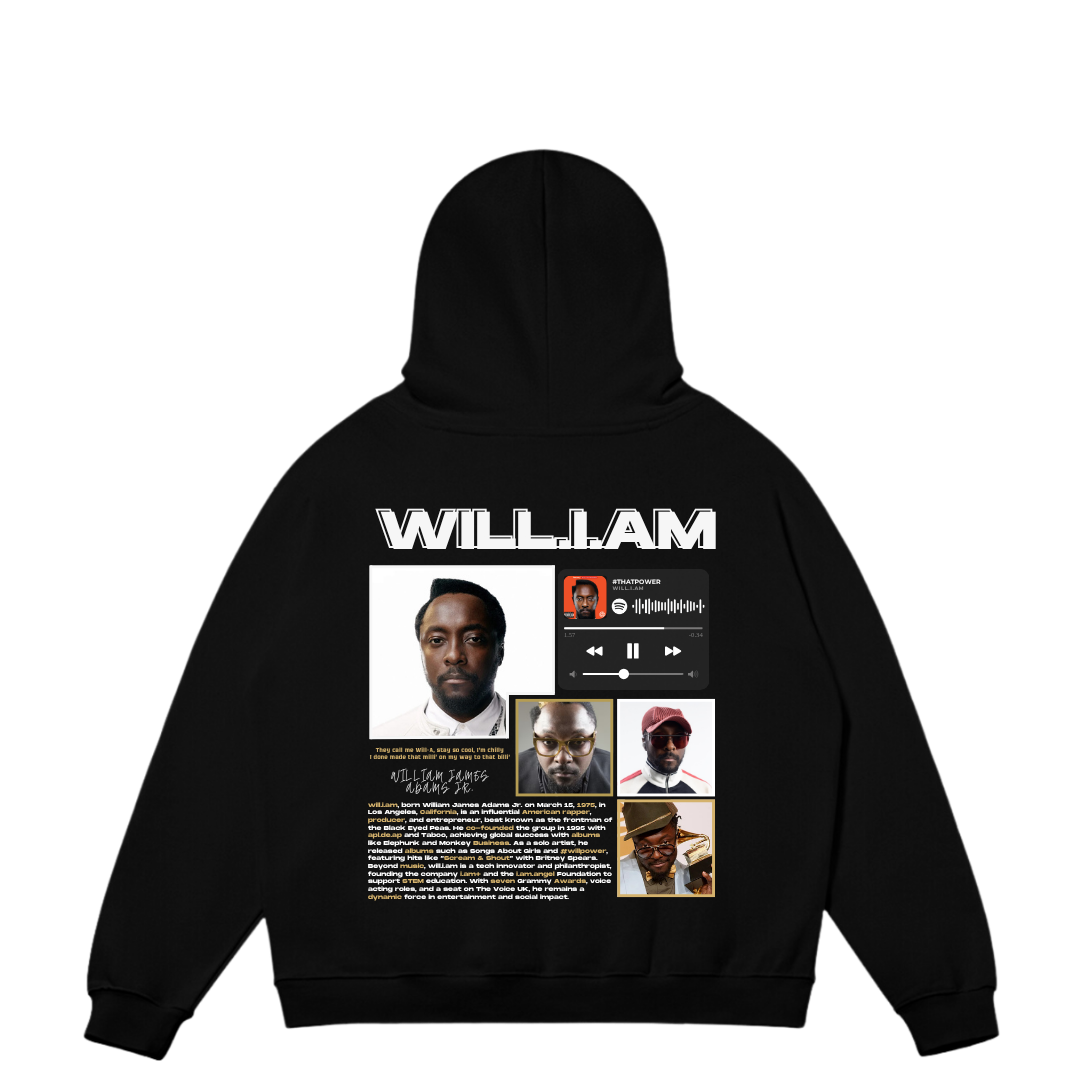 VISTELLA™ Kişiye Özel Oversize Will.i.am Hoodie