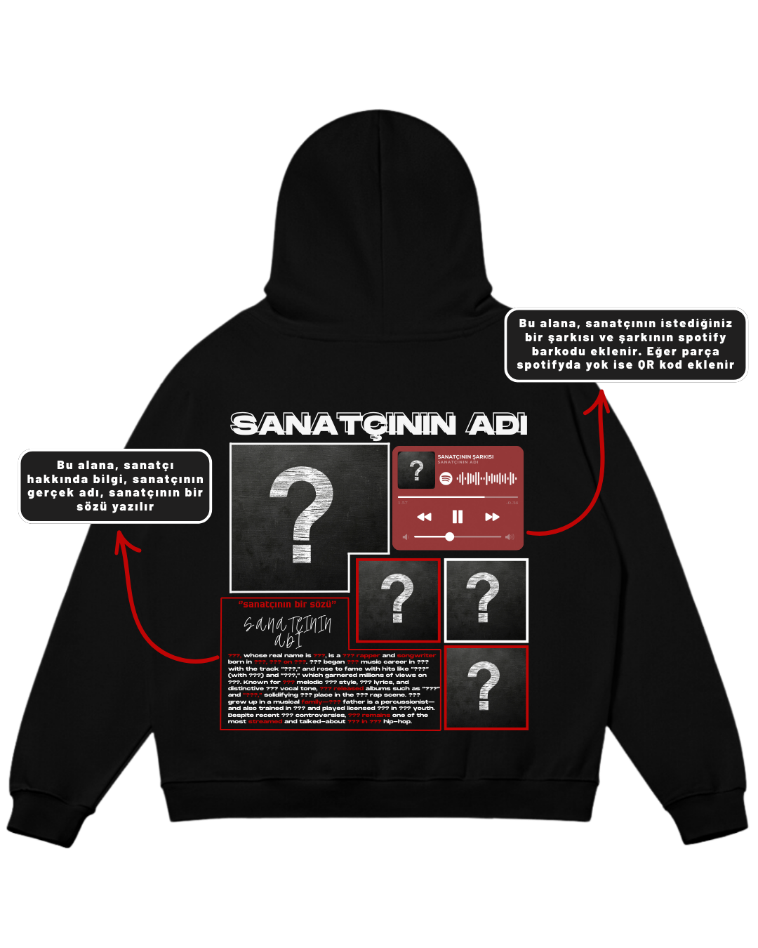 VISTELLA™ Özel Oversize Sanatçı Hoodie