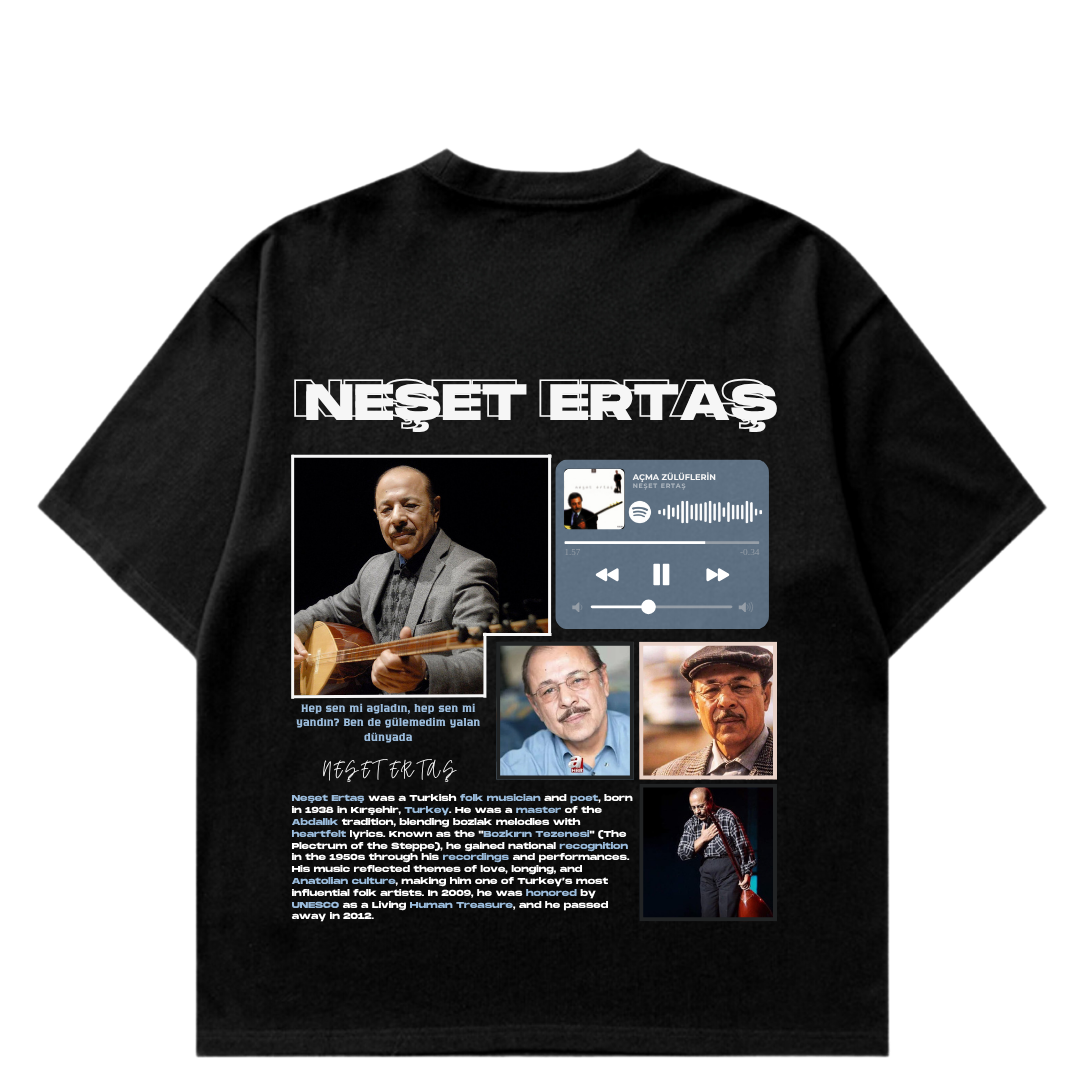 VISTELLA™ Kişiye Özel Oversize Neşet Ertaş T-shirt