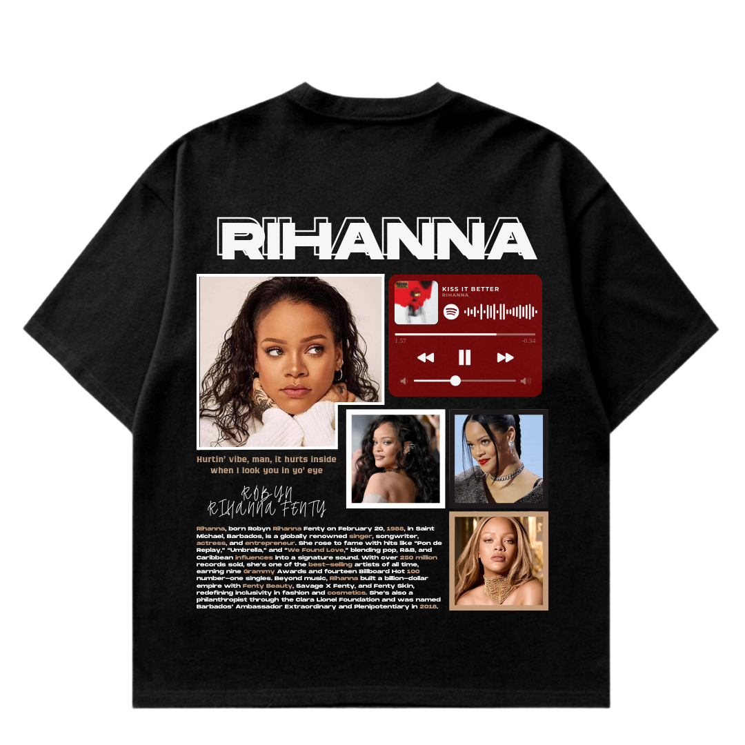 VISTELLA™ Kişiye Özel Oversize Rihanna T-shirt