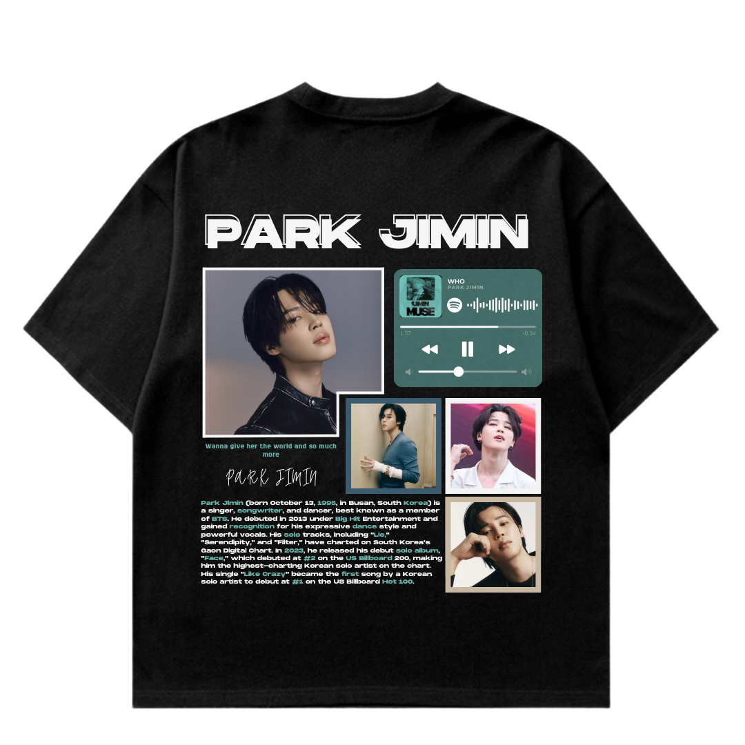 VISTELLA™ Kişiye Özel Oversize Park Jimin T-shirt