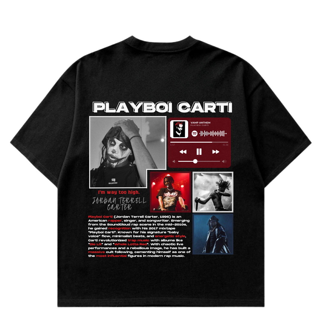 VISTELLA™ Kişiye Özel Oversize Playboi Carti T-shirt