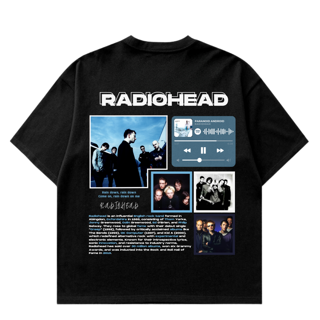 VISTELLA™ Kişiye Özel Oversize Radiohead T-shirt