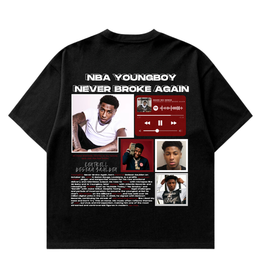 VISTELLA™ Kişiye Özel Oversize Never Broke Again T-shirt