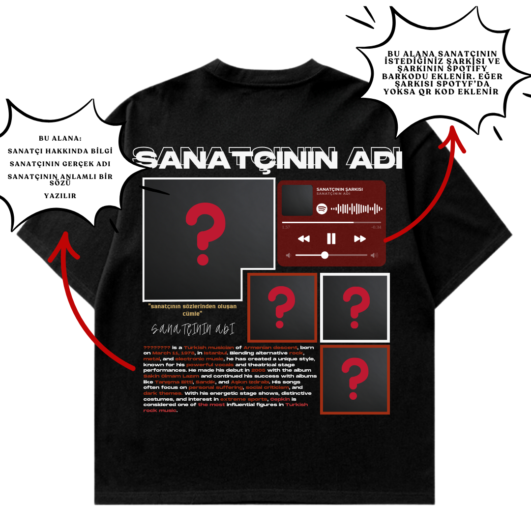VISTELLA™ Özel Oversize Sanatçı T-shirt