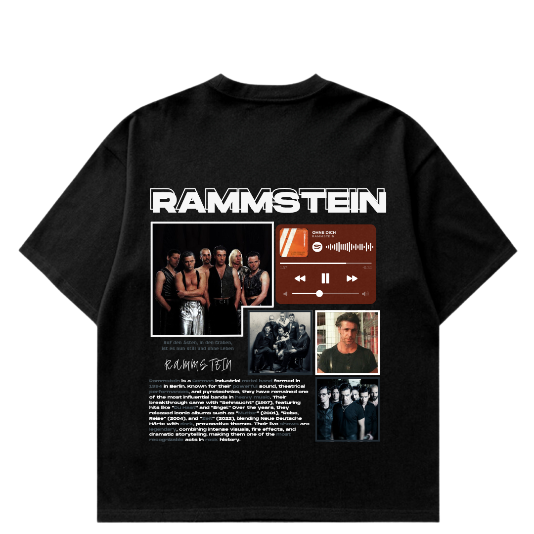 VISTELLA™ Kişiye Özel Oversize Rammstein T-shirt