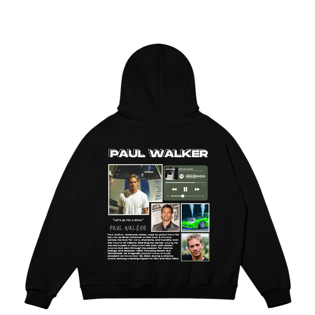 VISTELLA™ Kişiye Özel Oversize Paul Walker Hoodie