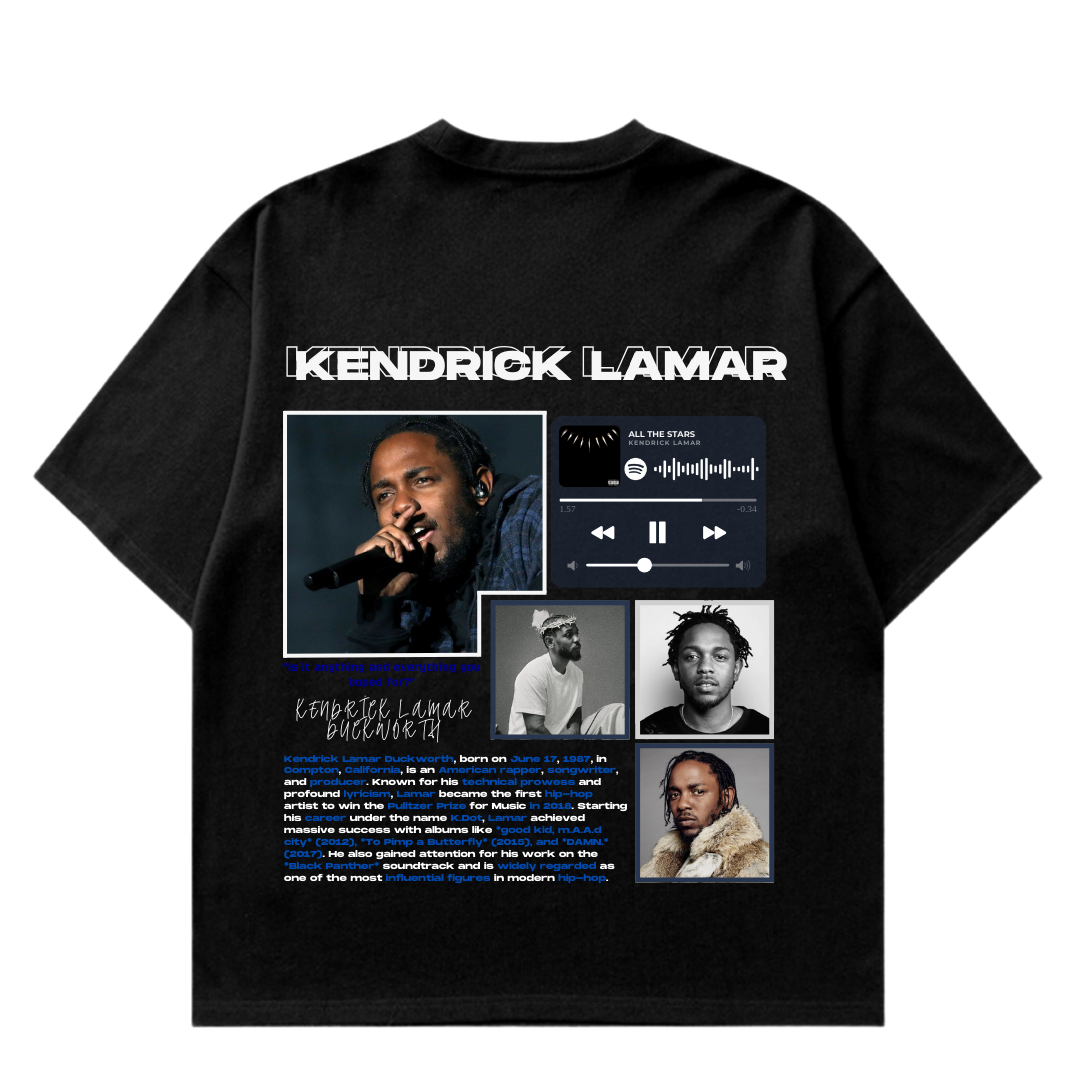 VISTELLA™ Kişiye Özel Oversize Kendrick Lamar T-shirt