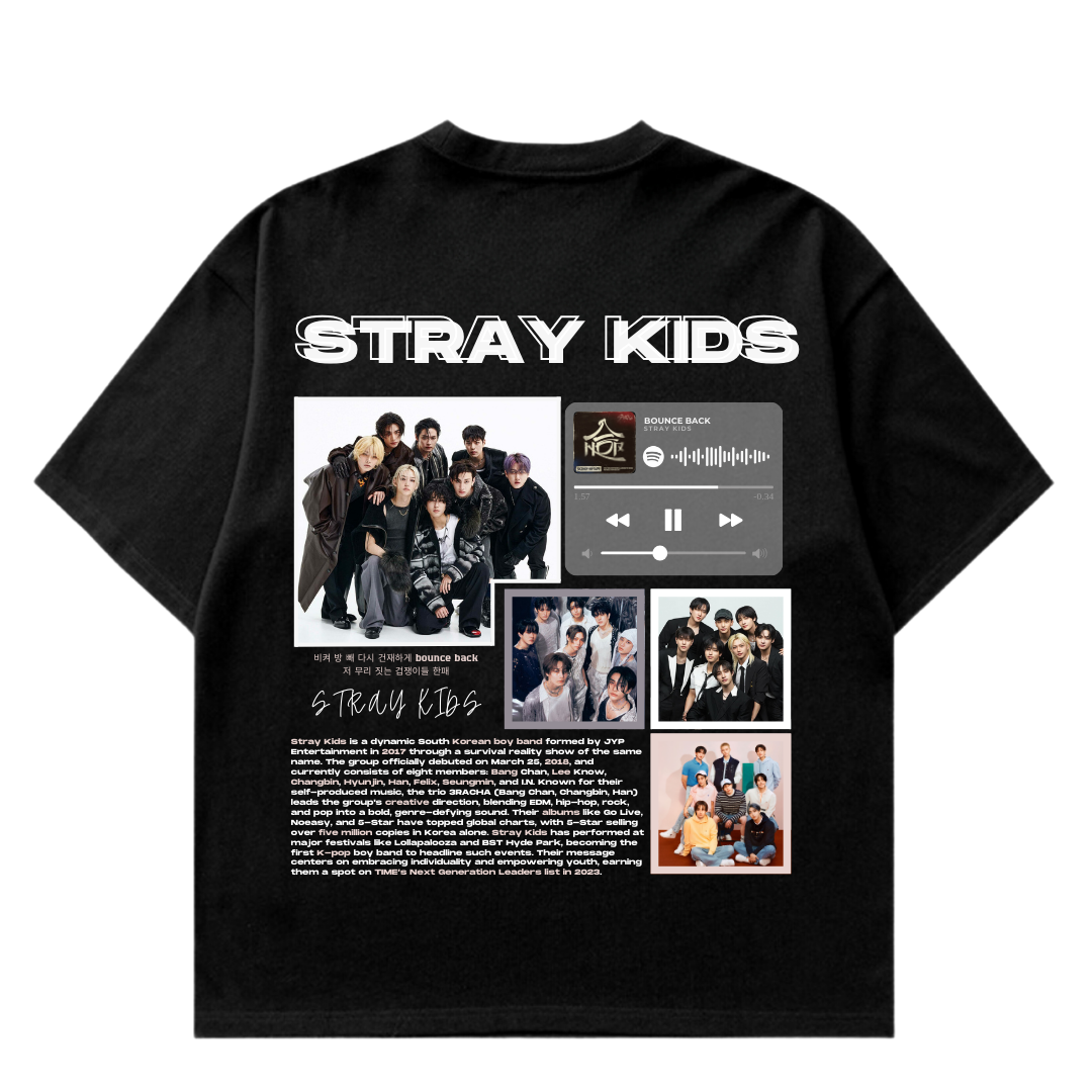 VISTELLA™ Kişiye Özel Oversize Stray Kids T-shirt